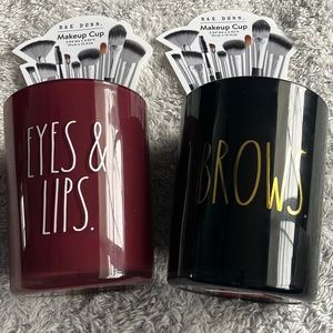 Rae Dunn Burgundy and Black Makeup Organizers